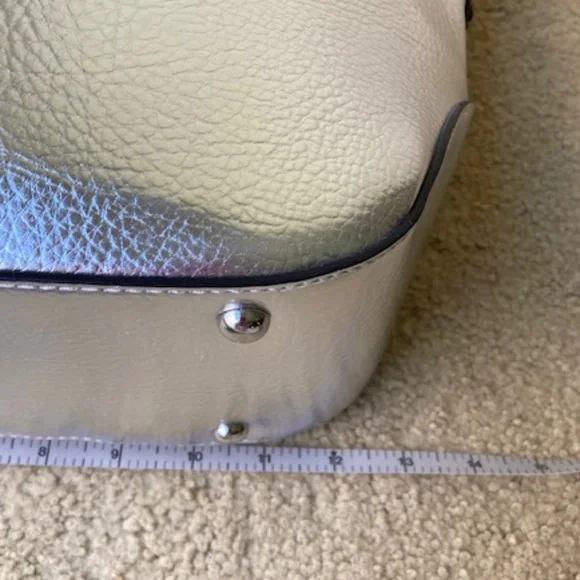 Nine West faux Leather Silver Satchel 🆕 - Picture 9 of 15